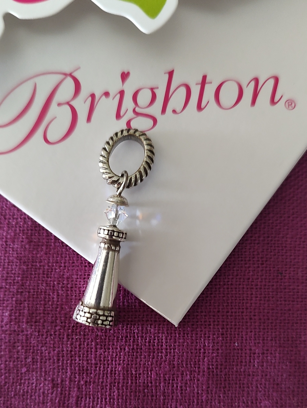 Brighton Silver-Tone Lighthouse Charm Pendant with Clear Crystal